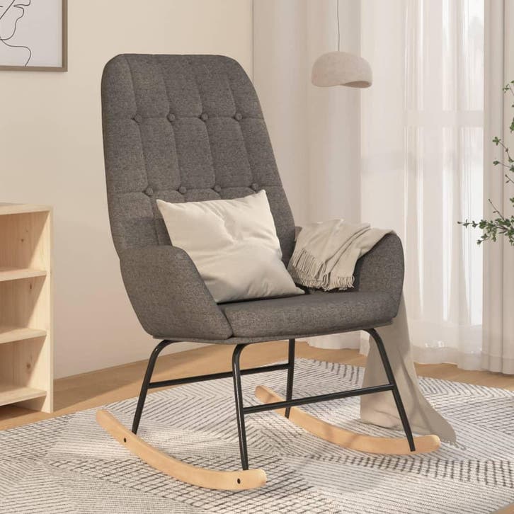vidaXL Schommelstoel stof lichtgrijs, Huis en Inrichting, Stoelen, Nieuw, Verzenden