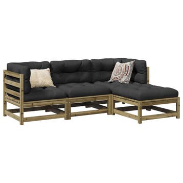 vidaXL 4-delige Loungeset geïmpregneerd grenenhout, Verzenden, Loungeset