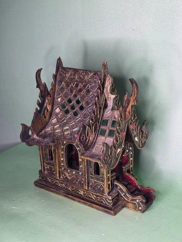 San Phra Phum Thaï - Hout, Glas - Indonesië - Eind 20e eeuw, Antiek en Kunst