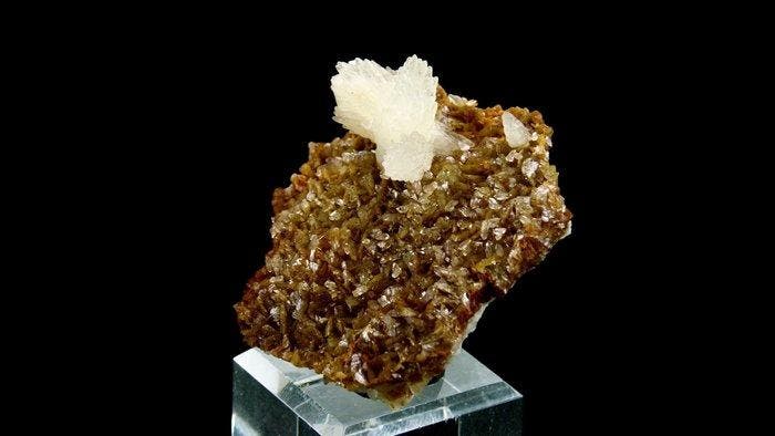 Calciet met Kwarts op Sideriet - Le Rivet, Peyrebrune, Tarn,, Collections, Minéraux & Fossiles