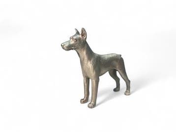 Veiling - Royal Selangor Dobermann Beeldje - Hoogwaardig Tin, Antiquités & Art, Antiquités | Étain