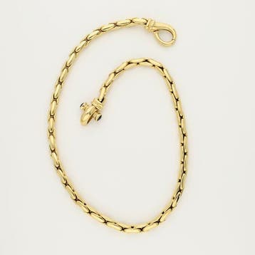 Collier - 18 carats Or jaune - Saffier, Nieuw
