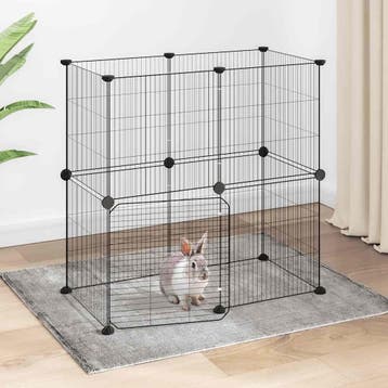 vidaXL Huisdierenkooi met deur 12 panelen 70x35x70 cm staal, Verzenden, Nieuw
