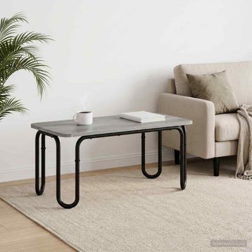 vidaXL Salontafel Grijs Sonoma 79,5 x 40 x 36 cm Bewerkt, Huis en Inrichting, Verzenden, Nieuw