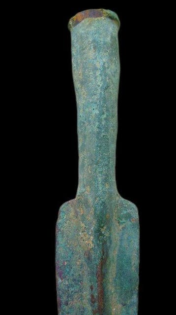 Oud-Grieks, Archaïsche Periode Oude bronzen speer - 19 cm, Antiek en Kunst