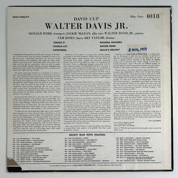 Walter Davis Jr. - Davis Cup (1st mono pressing!) - Enkele