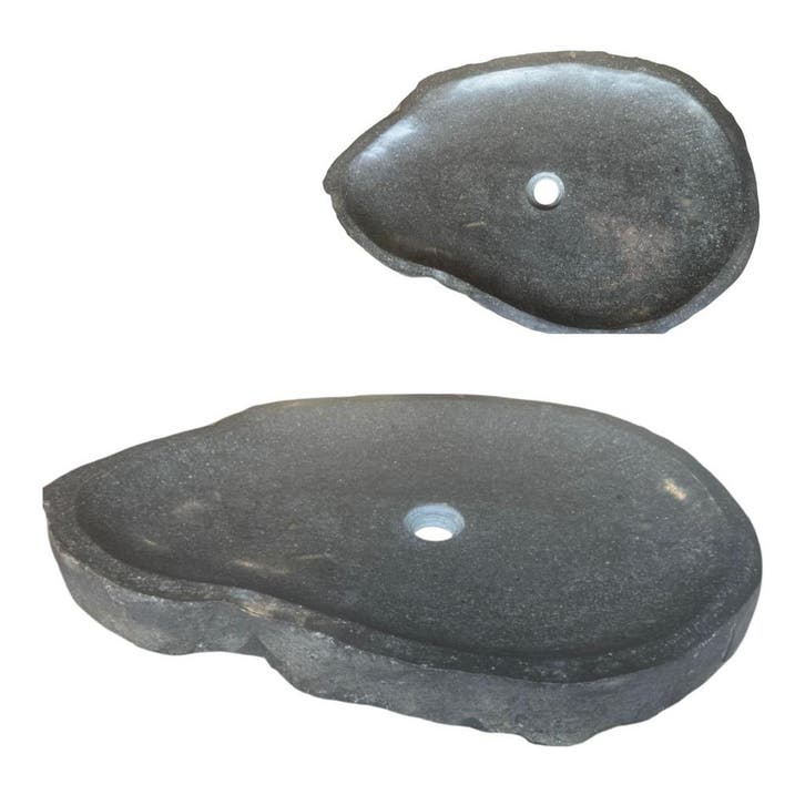 Lendo Online Waskom Riviersteen Ovaal 50-60x35-40 cm Grijs, Doe-het-zelf en Bouw, Sanitair, Nieuw, Verzenden