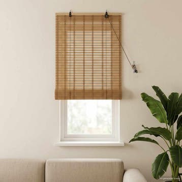 vidaXL Rolgordijn Natuurlijk en Bruin 50 x 160 cm Bamboe, Huis en Inrichting, Stoffering | Gordijnen en Lamellen, Verzenden, Nieuw