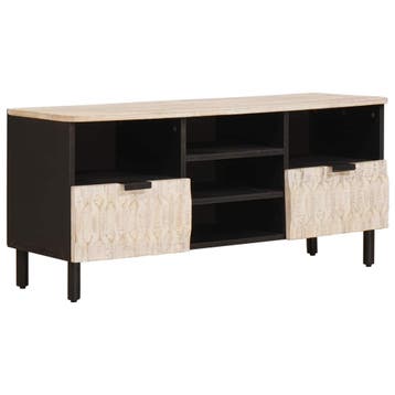 vidaXL TV Kast Witte Was Afwerking 100 x 33 x 46 cm Massief, Verzenden