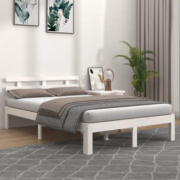 vidaXL Bedframe massief hout wit 140x200 cm, Verzenden