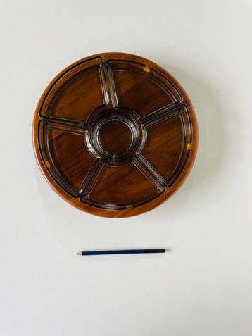 Digsmed - Digsmed - Dienblad - draaischaal - Teak