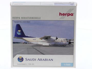 Schaal 1:500 Herpa 510844 Lockheed L-100-30 Saudi Arabian..., Ophalen of Verzenden, Zo goed als nieuw