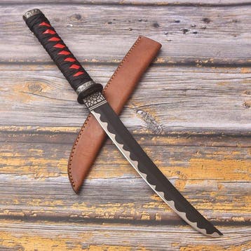 RELIC & EDGE RELIC & EDGE - Keukenmes - S30 - Staal, Leder -, Antiek en Kunst