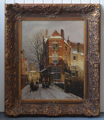 Willem Heijkoop (1942) - Stadsgezicht van Woerden in de