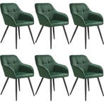 tectake Eetkamerstoel Marilyn, fluweeloptiek, gestikt patroo, Huis en Inrichting, Stoelen, Verzenden, Nieuw