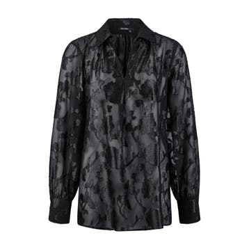 Marc Aurel • zwarte metallic blouse • 36, Verzenden