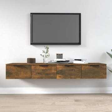 vidaXL Wandkasten 2 st 68x30x20 cm bewerkt hout gerookt, Verzenden, Nieuw