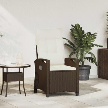 vidaXL Ligstoel voor Tuin Bruin en Crème 56 x 60 x 112 cm, Verzenden, Nieuw