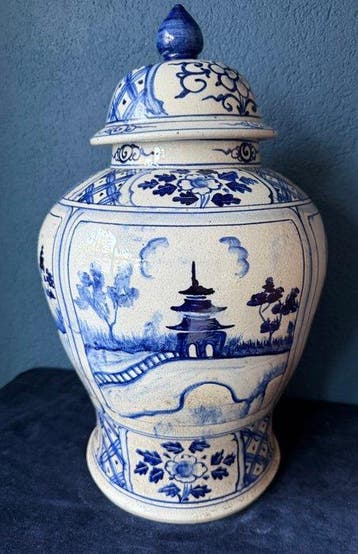 Boch Frères (attr.) - Vase avec couvercle - Faïence - Vase à, Antiquités & Art