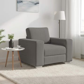 vidaXL Sofastoel Lichtgrijs 100x77x82 cm Corduroy Stof, Verzenden, Nieuw