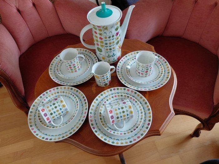 Rosenthal - Emilio Pucci - Koffieservies voor 4 - Porselein, Antiek en Kunst, Antiek | Meubels | Tafels