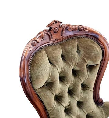 Fauteuil (2) - hard hout, Fluweel - Stel Luigi Filippo in, Antiek en Kunst