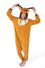 Onesie Rendier Pak XS-S Rendierenpak Kostuum Bruin Eland Her, Ophalen of Verzenden