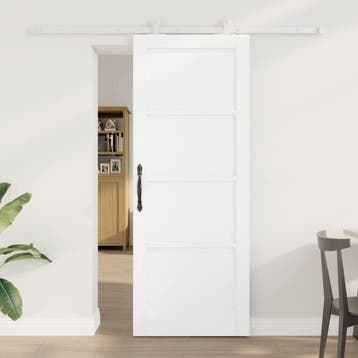 vidaXL Schuifdeur 78 x 202 cm Bewerkt hout Wit, Doe-het-zelf en Bouw, Verzenden, Nieuw