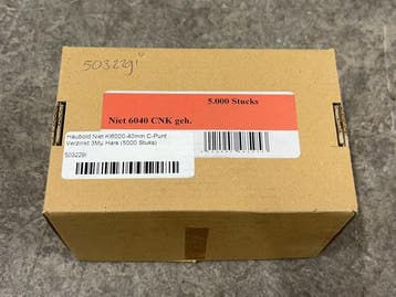 Veiling - 3x Haubold nietjes 40mm verzinkt 5000-pack, Doe-het-zelf en Bouw, Nieuw