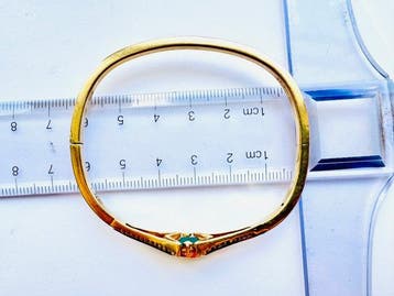 Armband - 14 karaat Geel goud - 1.15ct. tw. Smaragd -, Nieuw