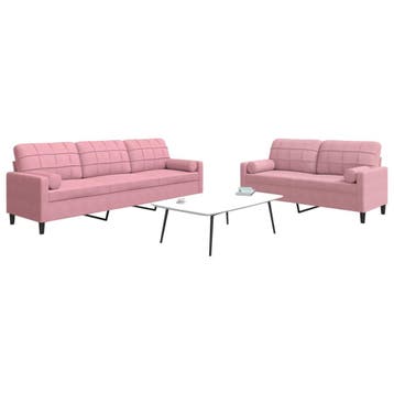 vidaXL 2-delige Loungeset met kussens en bolsters fluweel, Verzenden, Nieuw