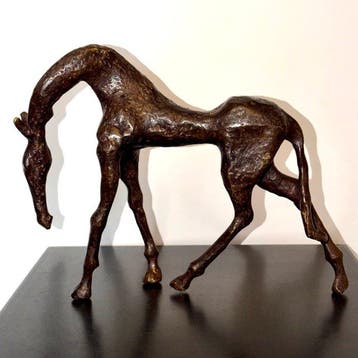 Abdoulaye Derme - sculptuur, sculpture stylisée de cheval -