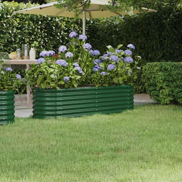 vidaXL Plantenbak 152x40x36 cm gegalvaniseerd staal groen, Tuin en Terras, Verzenden, Nieuw