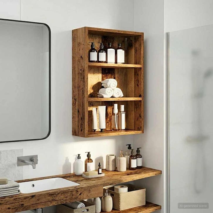 vidaXL Badkamer wandkast Oudhout 40 x 16 x 62,5 cm, Huis en Inrichting, Tafels | Kaptafels, Nieuw, Verzenden