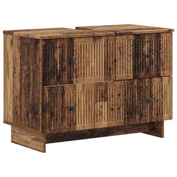 vidaXL Wastafel kabinet voor de badkamer EDE Oud hout 82 x, Verzenden, Nieuw