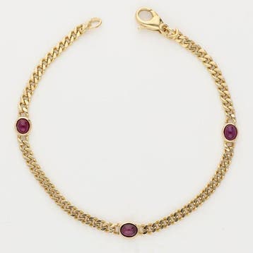 Bracelet - 14 carats Or jaune - rubis