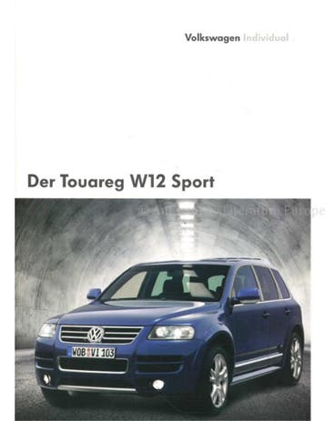 2004 VOLKSWAGEN TOUAREG W12 SPORT BROCHURE DUITS