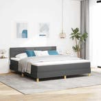 vidaXL LED Box Spring Bed met hoofdeinde Donkergrijs 180 x, Verzenden, Nieuw