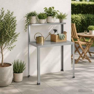 vidaXL Planttafel 80 x 50 x 104 cm Gegalvaniseerd staal, Tuin en Terras, Hand-tuingereedschap, Verzenden, Nieuw