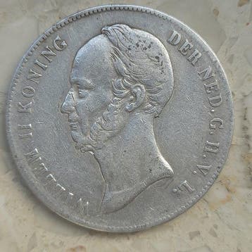 Nederland. Willem II. 2 1/2 Gulden 1847 (Zonder