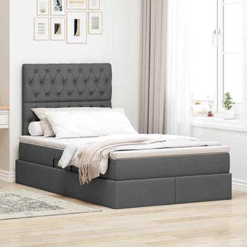 vidaXL Opslag bed met matras met opslag Donkergrijs 120 x, Huis en Inrichting, Verzenden, Nieuw