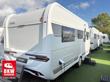 HOBBY De Luxe 460 LU - Eindereeks aanbieding, 2 aparte bedden, Voortentlamp, Rondzit, Hobby