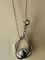 Ketting met hanger - 18 karaat Witgoud - Parel - 18 karaat /
