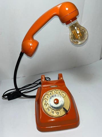Tafellamp - PVC, messing, metaal - Telefoon uit de jaren 60