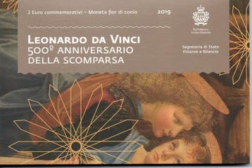 San Marino. 2 Euro 2019 Leonardo da Vinci + Filippo Lippi