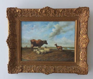 Europese school (XX) - Landschap met koeien