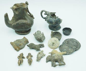 17th - 18th century pewter Toy Collection – Miniature Jugs,