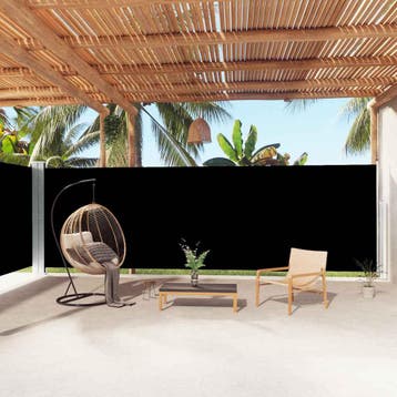 vidaXL Windscherm uittrekbaar 200x1000 cm zwart, Tuin en Terras, Verzenden, Nieuw