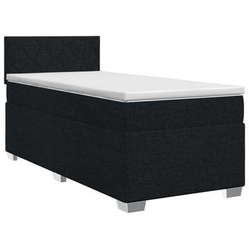 vidaXL Boxspringbed met matras met hoofdeinde Zwart 90 x 200, Verzenden, Nieuw