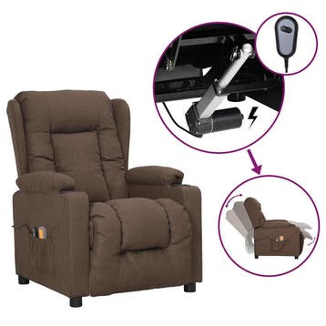 vidaXL Massagestoel elektrisch stof taupe, Verzenden, Nieuw